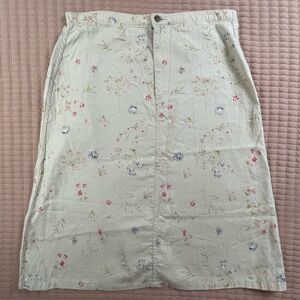 Vintage 90s Liz Claiborne Lizwear Linen Blend Floral Skirt Cottagecore 14